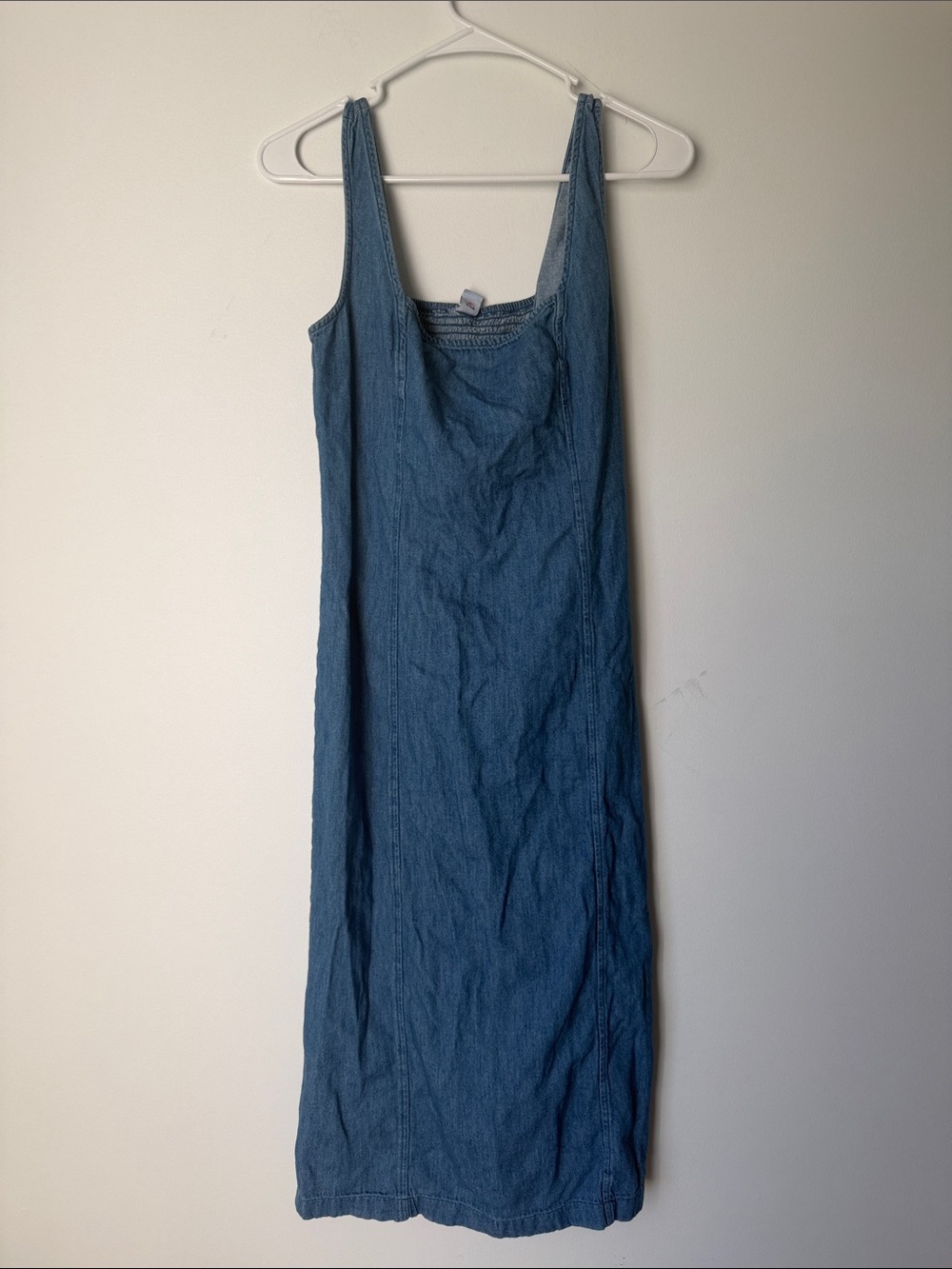 Old Navy Indigo Denim Midi Slip Dress chambray